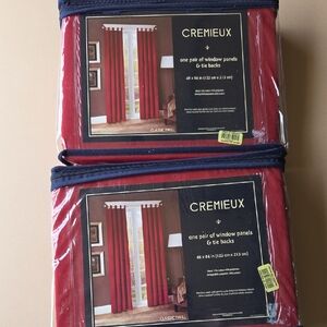 Daniel Cremieux Classic Twill Red Drapes Set